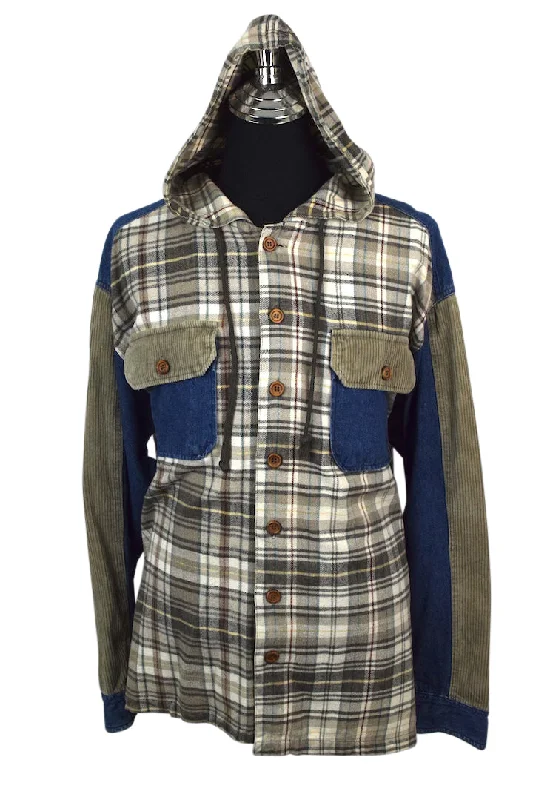 Patchwork Jacket Front Pockets Side Pockets Patch Pockets
