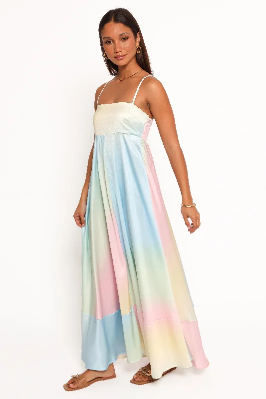Mistie Maxi Dress - Multi Cozy Maxi Dress with Slit