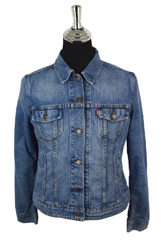Levi's Brand Denim Jacket Ribbed Jacket Pleated Jacket Ruffled Jacket