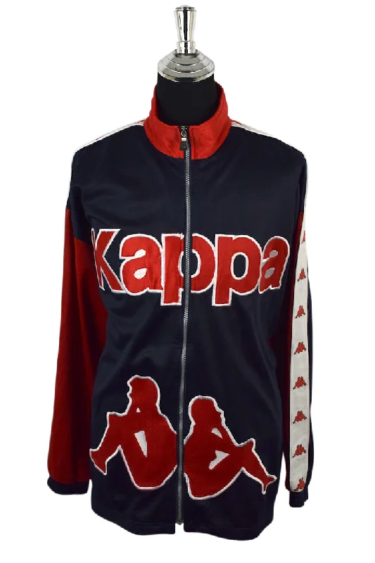 Kappa Brand Track Jacket Zippered Front Buttoned Front Snap Front