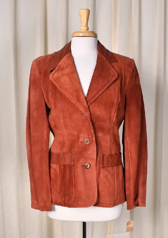 NWT Vintage 1980s Rust Suede & Leather Blazer Jacket One-Shoulder Jacket Off-the-Shoulder Jacket Asymmetrical Jacket NWT Vintage 1980s Rust Suede & Leather Blazer Jacket One-Shoulder Jacket Off-the-Shoulder Jacket Asymmetrical Jacket