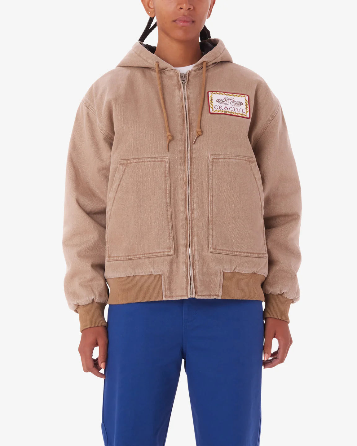 Obey SWANS PULLOVER WORK JACKET - KELP Lace Jacket Ribbed Jacket Sequined Jacket