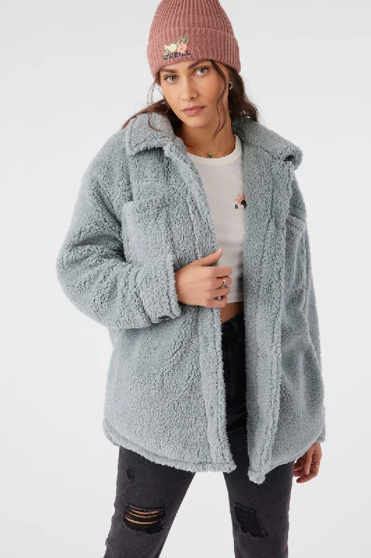 ONeill HEATH HIGH PILE OVERSIZED FLEECE JACKET - SILVER BLUE Faux Fur Jacket Real Fur Jacket Shearling Jacket ONeill HEATH HIGH PILE OVERSIZED FLEECE JACKET - SILVER BLUE Faux Fur Jacket Real Fur Jacket Shearling Jacket