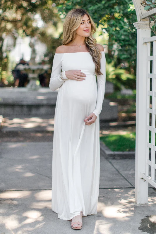 PinkBlush Tall Ivory Solid Off Shoulder Maternity Maxi Dress Trendy Floral Print Maxi Dress PinkBlush Tall Ivory Solid Off Shoulder Maternity Maxi Dress Trendy Floral Print Maxi Dress