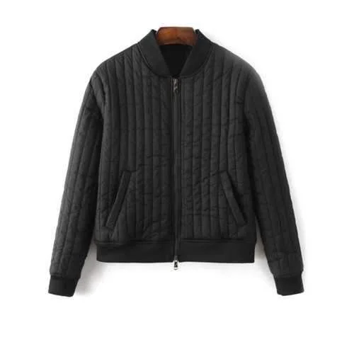 Cotton-Padded Zip-Up Jacket - Black S Wool Jacket Cashmere Jacket Tweed Jacket