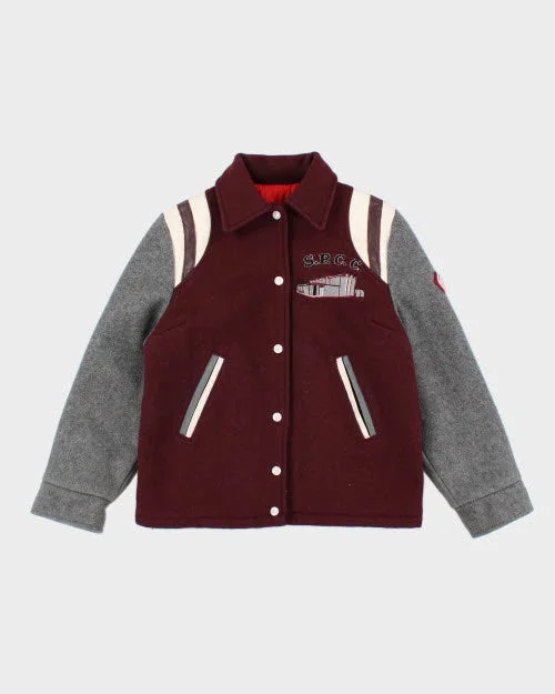 Vintage 80's S.P.C.C. Embroidered Varsity Jacket - S Denim Jacket Leather Jacket Suede Jacket Vintage 80's S.P.C.C. Embroidered Varsity Jacket - S Denim Jacket Leather Jacket Suede Jacket