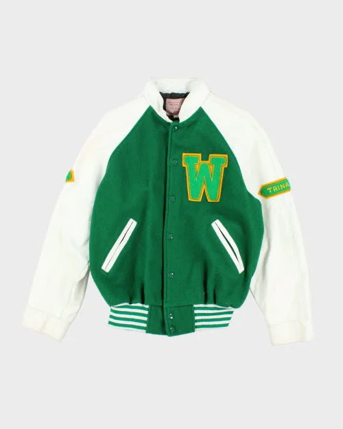 Vintage 80's Women's Embroidered Varsity Jacket - M Collared Jacket Crew Neck Jacket Turtle Neck Jacket Vintage 80's Women's Embroidered Varsity Jacket - M Collared Jacket Crew Neck Jacket Turtle Neck Jacket