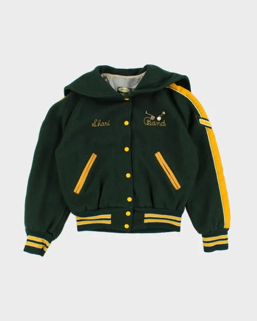 Vintage 80's Women's Embroidered Varsity Jacket - S V-Neck Jacket Boat Neck Jacket Square Neck Jacket Vintage 80's Women's Embroidered Varsity Jacket - S V-Neck Jacket Boat Neck Jacket Square Neck Jacket