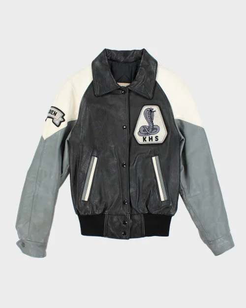 Vintage 90's Women's KHS Cobra Leather Varsity Jacket - S Chenille Fabric Brocade Fabric Lace Fabric Vintage 90's Women's KHS Cobra Leather Varsity Jacket - S Chenille Fabric Brocade Fabric Lace Fabric