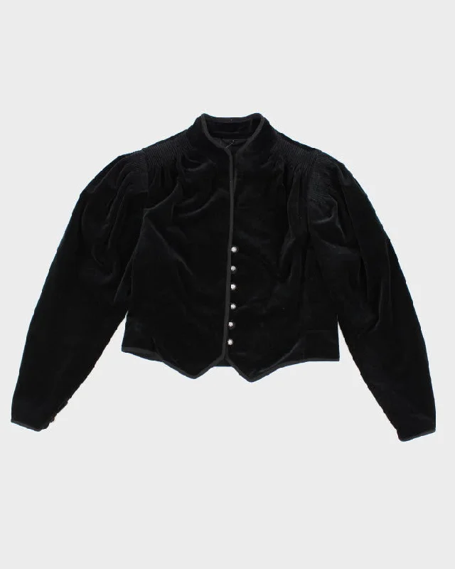 Vintage Velvet Jacket - M Welt Pockets Slit Pockets Flap Pockets