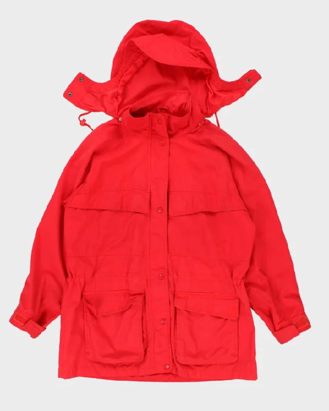 Vintage Women's Eddie Bauer Hooded Multi Pocket Jacket - L Fleece Fabric Down Fabric Feather Fabric Vintage Women's Eddie Bauer Hooded Multi Pocket Jacket - L Fleece Fabric Down Fabric Feather Fabric