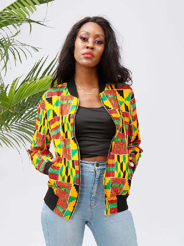 African Bomber Jacket Kente Print Chenille Fabric Brocade Fabric Lace Fabric