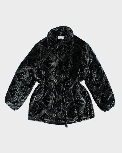 Y2k 00 Ocean Velour Puffer Jacket - L Herringbone Jacket Houndstooth Jacket Plaid Jacket Y2k 00 Ocean Velour Puffer Jacket - L Herringbone Jacket Houndstooth Jacket Plaid Jacket