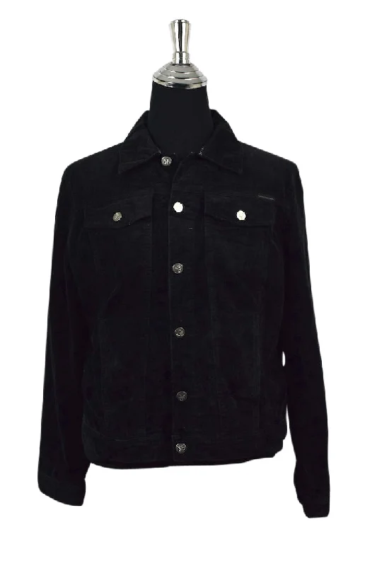 Calvin Klein Brand Corduroy Jacket Snapped Jacket Toggled Jacket Drawstring Jacket