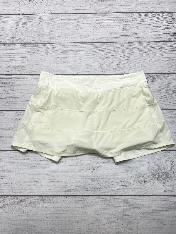 Athletic Skirt By Lululemon In Cream, Size: 14 silk skirt smooth