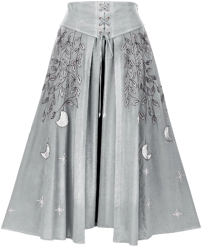 Celestia Maxi Overskirt Limited Edition Silver Pewter velvet skirt sumptuous