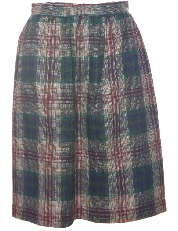 Checked Pencil Skirt - M cashmere skirt fine