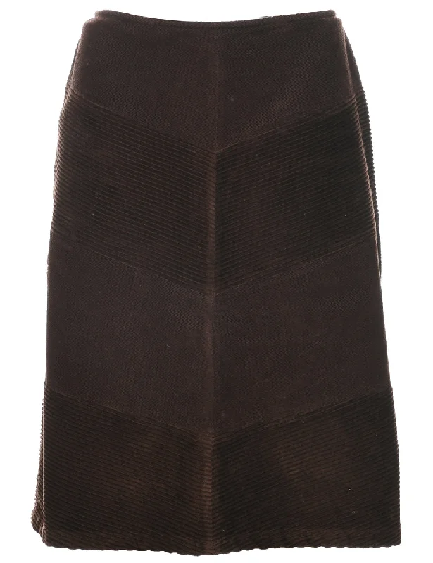 Corduroy A-line Skirt - M velvet skirt luxurious