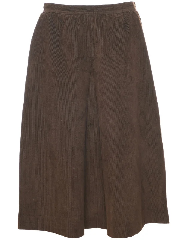 Corduroy A-line Skirt - M linen skirt natural