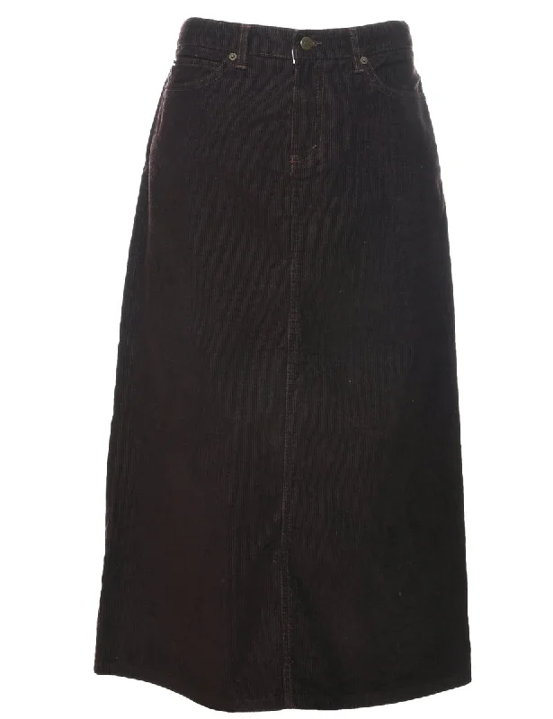 Corduroy Eddie Bauer Midi Skirt - M high slit skirt