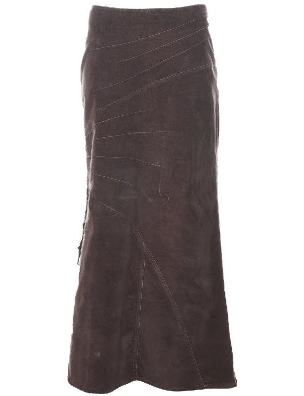 Corduroy Maxi Skirt - L cashmere skirt plush