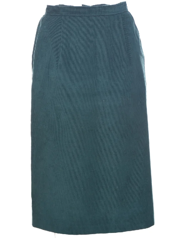 Corduroy Pencil Skirt - M silk skirt luxurious