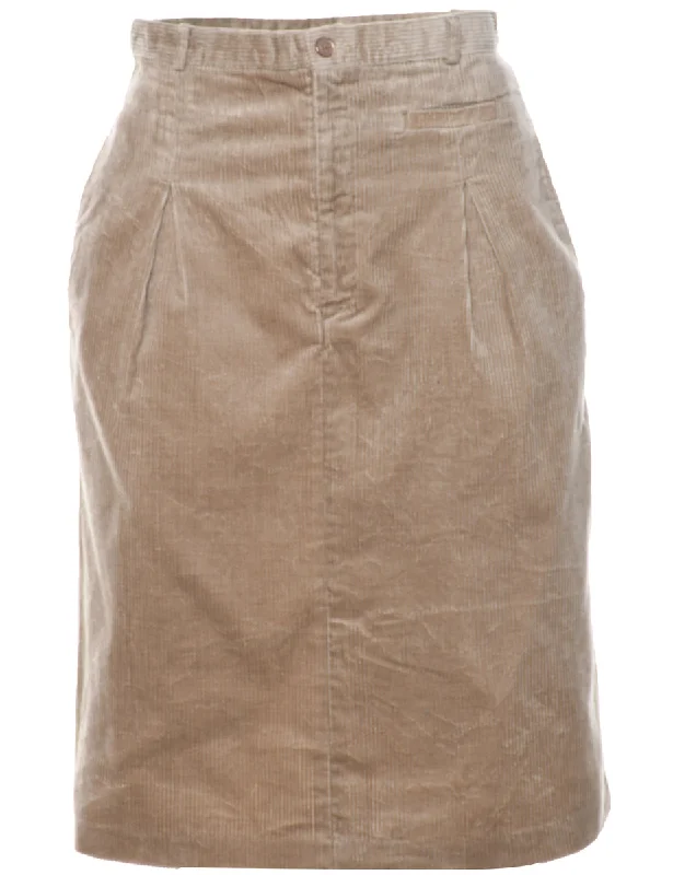 Corduroy Pencil Skirt - S linen skirt natural