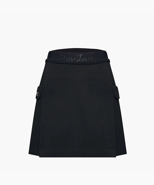 FAIRLIAR FW22 BAND STRETCH A-LINE SKIRT satin skirt smooth