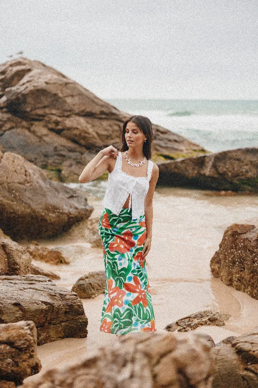 Lenny Midi Skirt - Kauai chiffon skirt floaty